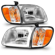 Load image into Gallery viewer, ANZO 00-04 Toyota Tundra (Reg/Acc Cab Only) Crystal Headlights w/Lgt Bar Chrome w/Corner Lights 2pc - GTR Auto