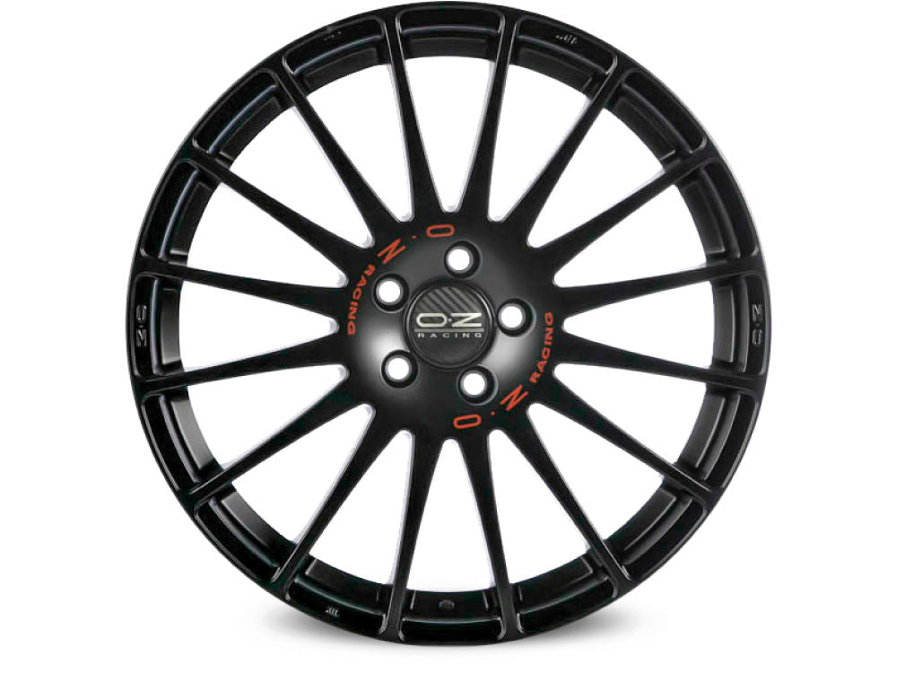 OZ CENTER CAP MATT BLACK/RED RING