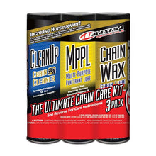 Load image into Gallery viewer, Maxima Chain Wax Ultimate Chain Care Combo Kit - Clean-Up/MPPL/Chain Wax 3-Pack (Aerosol)