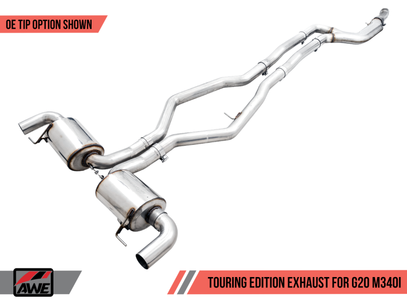 AWE Tuning 2019+ BMW M340i (G20) Non-Resonated Touring Edition Exhaust (Use OE Tips) - GTR Auto