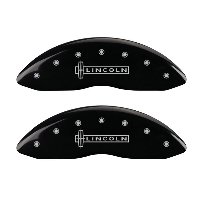 MGP 4 Caliper Covers Engraved Fr Lincoln Rr Star Logo Blk Finish Silver Char 17 Lincoln Continental 36024SLC1BK