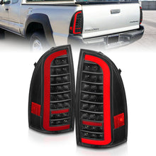 Load image into Gallery viewer, ANZO 05-15 Toyota Tacoma Full LED Tail Lights w/Light Bar Sequential Black Housing Clear Lens - GTR Auto