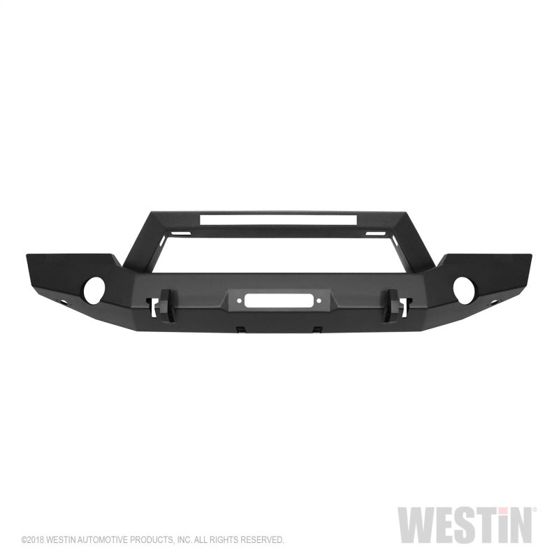 Westin 18-20 Jeep Wrangler WJ2 Full Width Front Bumper w/LED Light Bar Mount Textured Black - GTR Auto