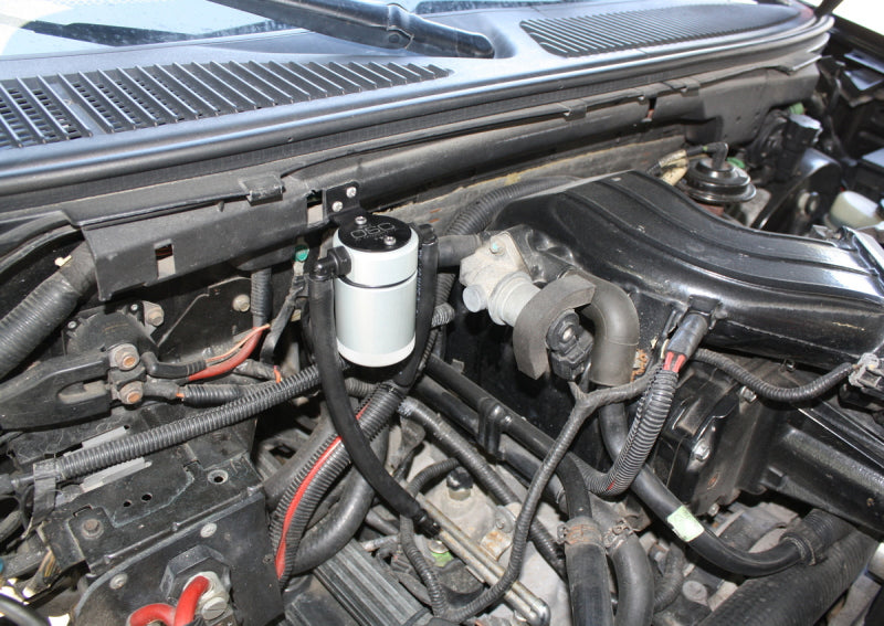 J&L 99-04 Ford Lightning Passenger Side Oil Separator 3.0 - Clear Anodized - GTR Auto
