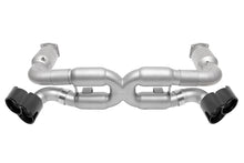 Load image into Gallery viewer, SOUL 00-05 Porsche 996 Turbo Sport X-Pipe Exhaust (iw/ 200 Cell Cats) - X-50 Style Blk Chrome Tips