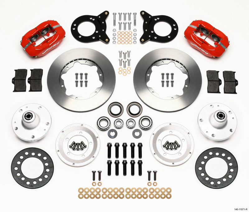 Wilwood Forged Dynalite Front Kit 11.00in Red 1965-1969 Mustang Disc & Drum Spindle - GTR Auto
