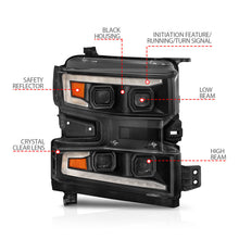 Load image into Gallery viewer, ANZO 19-22 Chevrolet Silverado 1500 LED Proj HL w/Lgt Bar SwBk Seq. Blk w/In. Light - Passenger Side - GTR Auto