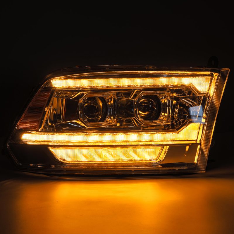 AlphaRex 09-18 Ram 1500 PRO-Series Proj Headlights Chrome w/ Sequential Signal and Top/Middle DRL - GTR Auto
