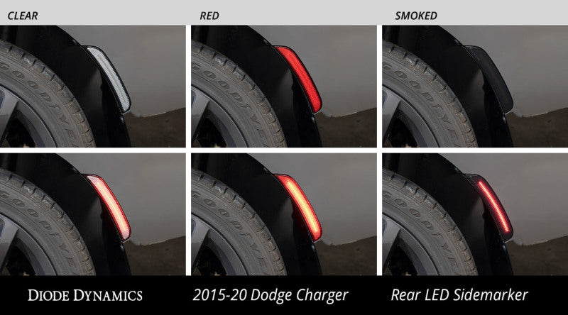 Diode Dynamics 15-21 Dodge Charger LED Sidemarkers - Amber Red (set) - GTR Auto