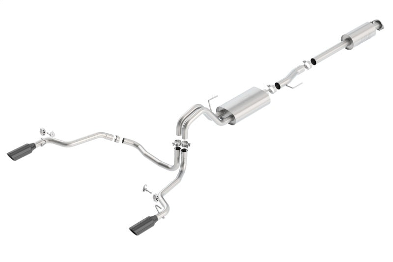 Borla 15-17 Ford F-150 2.7L/ 3.5L EcoBoost/ 5.0L V8 Rear Exit S-Type Catback Exhaust Black Chrome - GTR Auto