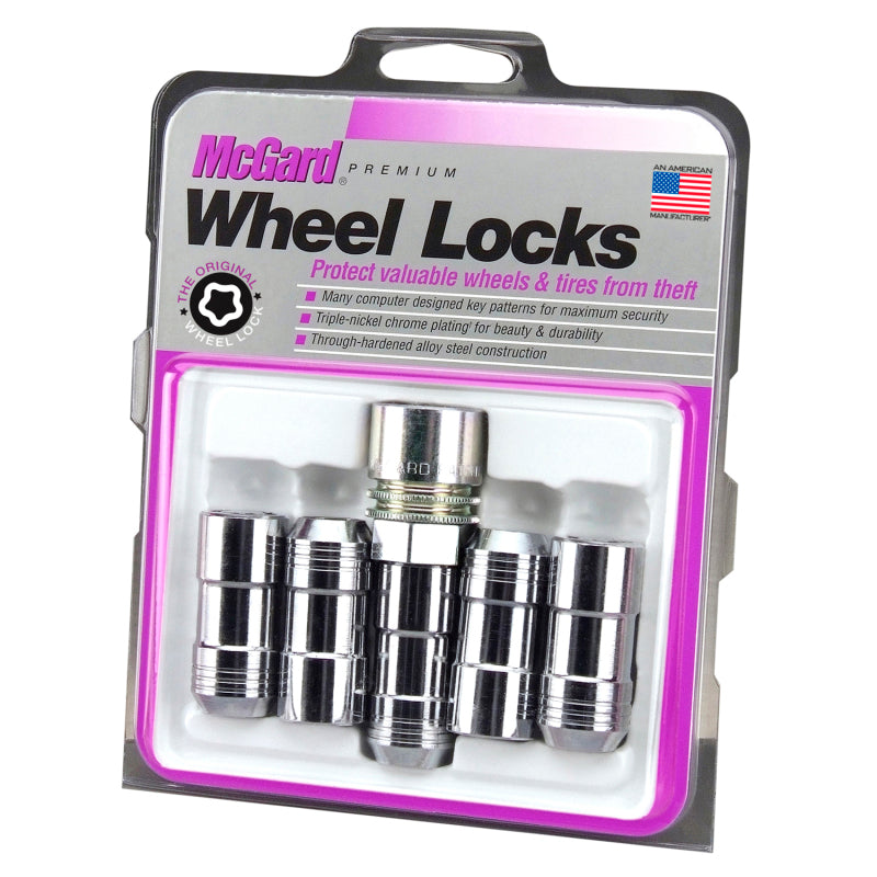 McGard Wheel Lock Nut Set - 5pk. (Cone Seat) M14X1.5 / 22mm Hex / 1.965in. Length - Chrome - GTR Auto