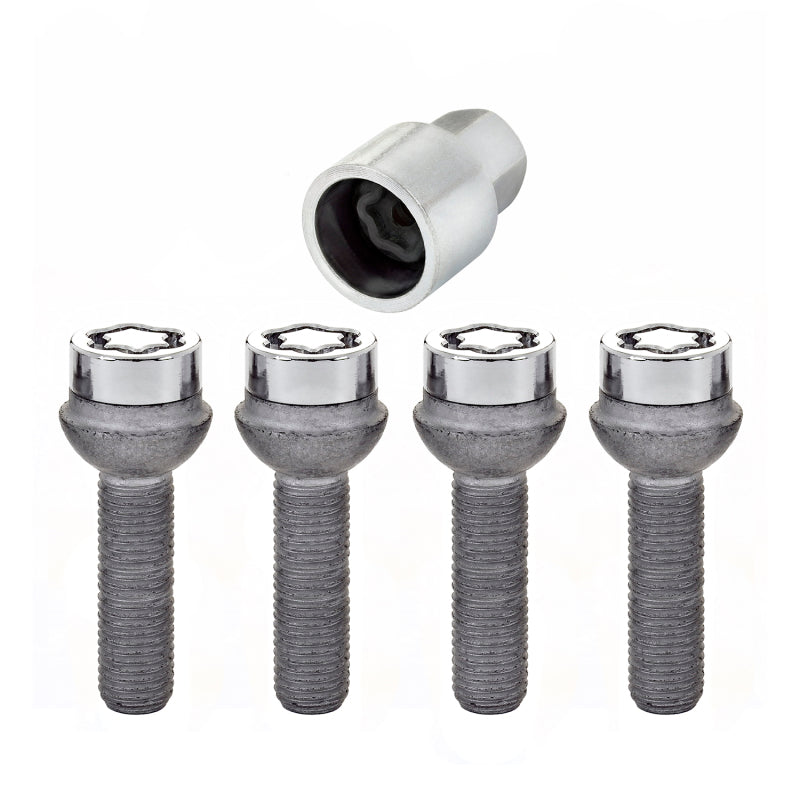 McGard Wheel Lock Bolt Set - 4pk. (Radius Seat) M12X1.5 / 17mm Hex / 39.9mm Shank Length - Chrome - GTR Auto