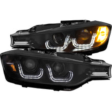 Load image into Gallery viewer, ANZO 2012-2015 BMW 3 Series Projector Headlights w/ U-Bar Black - GTR Auto