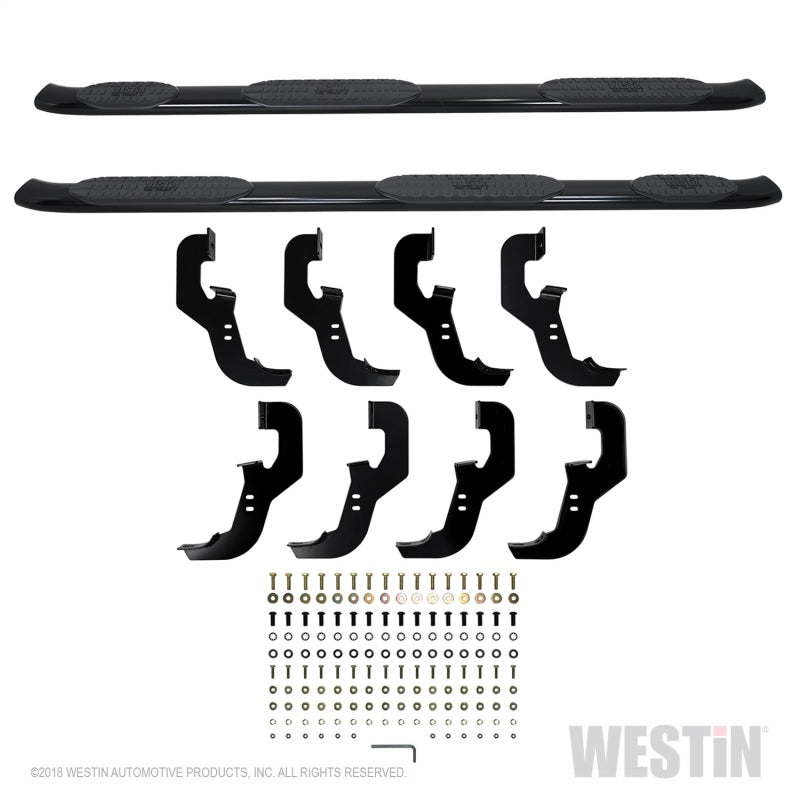 Westin 2019 Chevrolet Silverado Crew Cab w/ 6.5ft Bed PRO TRAXX 5 W2W Oval Nerf Step Bars - Black - GTR Auto