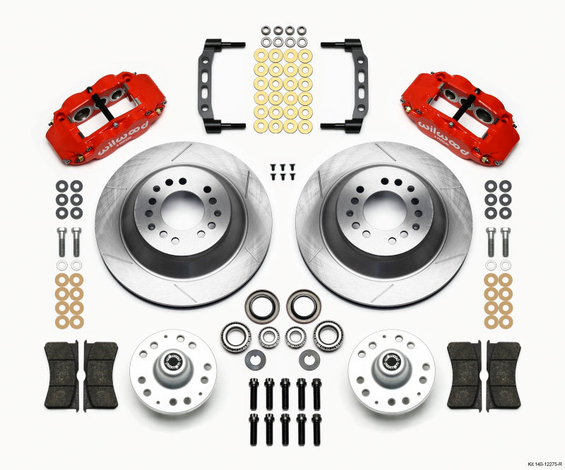 Wilwood Narrow Superlite 6R Front Hub & 1PC Rtr Kit 12.88in-Red 74-80 Pinto Disc Spindle only - GTR Auto