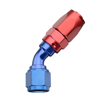 Load image into Gallery viewer, Fragola -8AN x 45 Degree Pro-Flow Hose End - Blue/Red