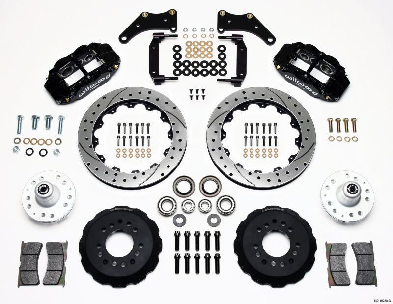 Wilwood Narrow Superlite 6R Front Hub Kit 12.88in Drilled Large GM 57-70 Drop Spindle - GTR Auto