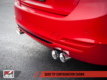 Load image into Gallery viewer, AWE Tuning BMW F3X N20/N26 328i/428i Touring Edition Exhaust Quad Outlet - 80mm Chrome Silver Tips - GTR Auto