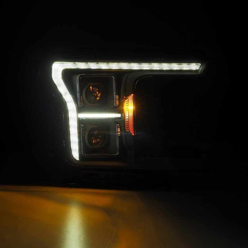 AlphaRex 18-21 Ford F150 PRO-Series Projector Headlights - Black w/DRL & Seq Signal - GTR Auto