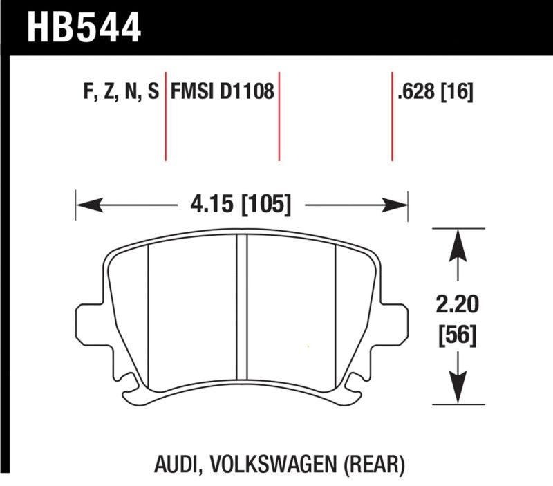 Hawk Audi A3 / A4 / A6 Quattro HPS Rear Brake Pads - GTR Auto