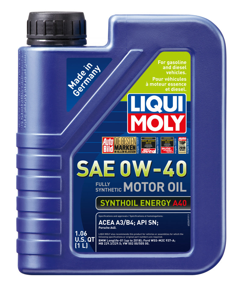 LIQUI MOLY 1L Synthoil Energy A40 Motor Oil SAE 0W40 - GTR Auto