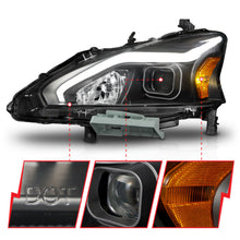 Load image into Gallery viewer, ANZO 13-15 Nissan Altima (w/o Factory HID Bulbs) Projector Headlights - w/ Light Bar Black Housing - GTR Auto