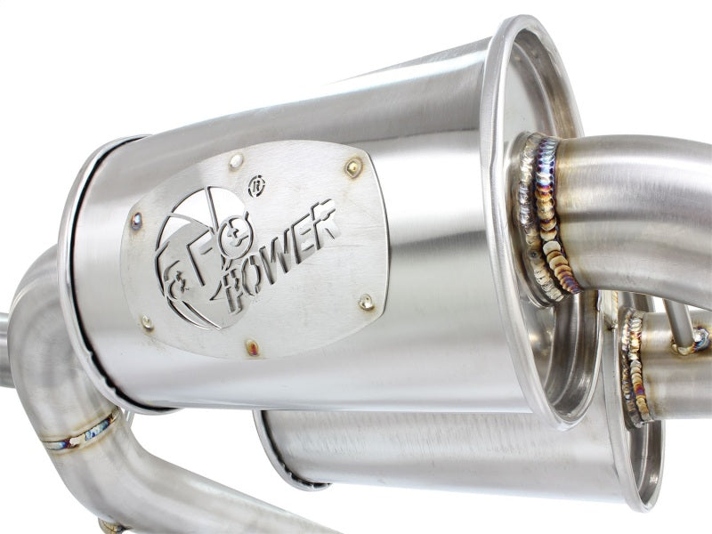 aFe MACHForce XP SS-304 Black Tip 2.5in Dia Cat Back Exhaust 12-14 BMW 335i (F30) 3.0L (t) - GTR Auto