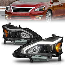 Load image into Gallery viewer, ANZO 13-15 Nissan Altima (w/o Factory HID Bulbs) Projector Headlights - w/ Light Bar Black Housing - GTR Auto