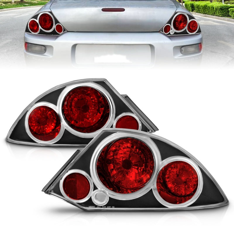 ANZO 2000-2005 Mitsubishi Eclipse Taillights Black - GTR Auto