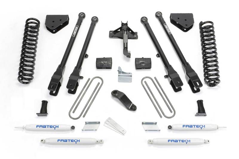 Fabtech 08-16 Ford F350/450 4WD 8 Lug 6in 4Link Sys w/Coils & Perf Shks - GTR Auto