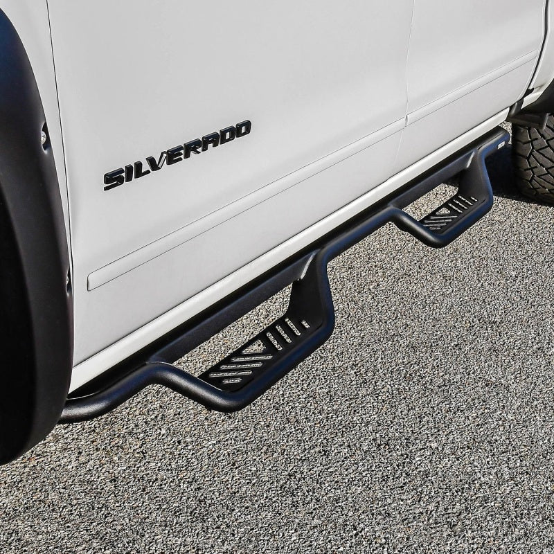 Westin 14-18 Chevrolet Silverado/GMC Sierra Crew Cab Outlaw Nerf Step Bars (Excl. Diesel) -Text. Blk - GTR Auto