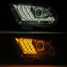 Load image into Gallery viewer, AlphaRex 10-12 Ford Mustang PRO-Series Projector Headlights Plank Style Chrome w/Top/Bottom DRL - GTR Auto