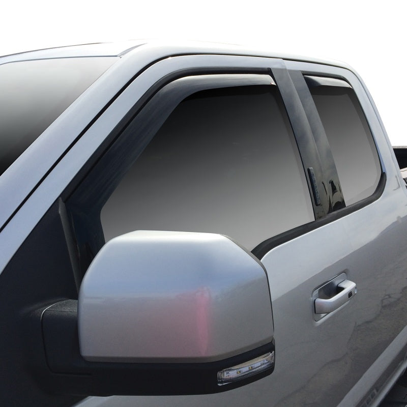 Westin 2015-2018 Ford F-150 SuperCab Wade In-Channel Wind Deflector 4pc - Smoke - GTR Auto
