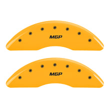 Load image into Gallery viewer, MGP 4 Caliper Covers Engraved Front &amp; Rear MGP Yellow Finish Black Char 2005 Audi A8 Quattro
