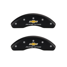 Load image into Gallery viewer, MGP 4 Caliper Covers Engraved Front &amp; Rear Chevy racing Red finish silver ch