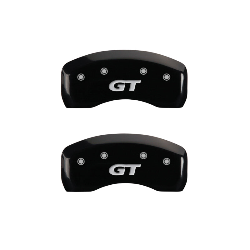 MGP 4 Caliper Covers Engraved Front Mustang Engraved Rear SN95/GT Black finish silver ch - GTR Auto
