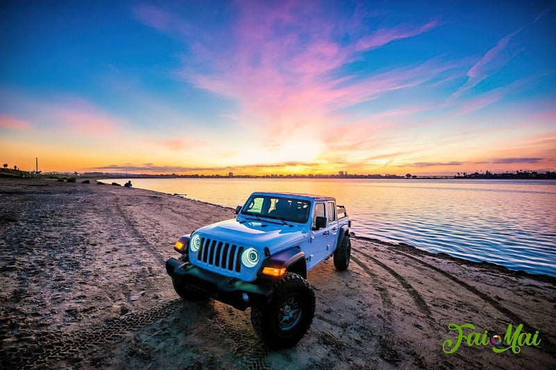 Oracle Jeep JL/Gladiator JT Oculus Bi-LED Projector Headlights - Amber/White Switchback