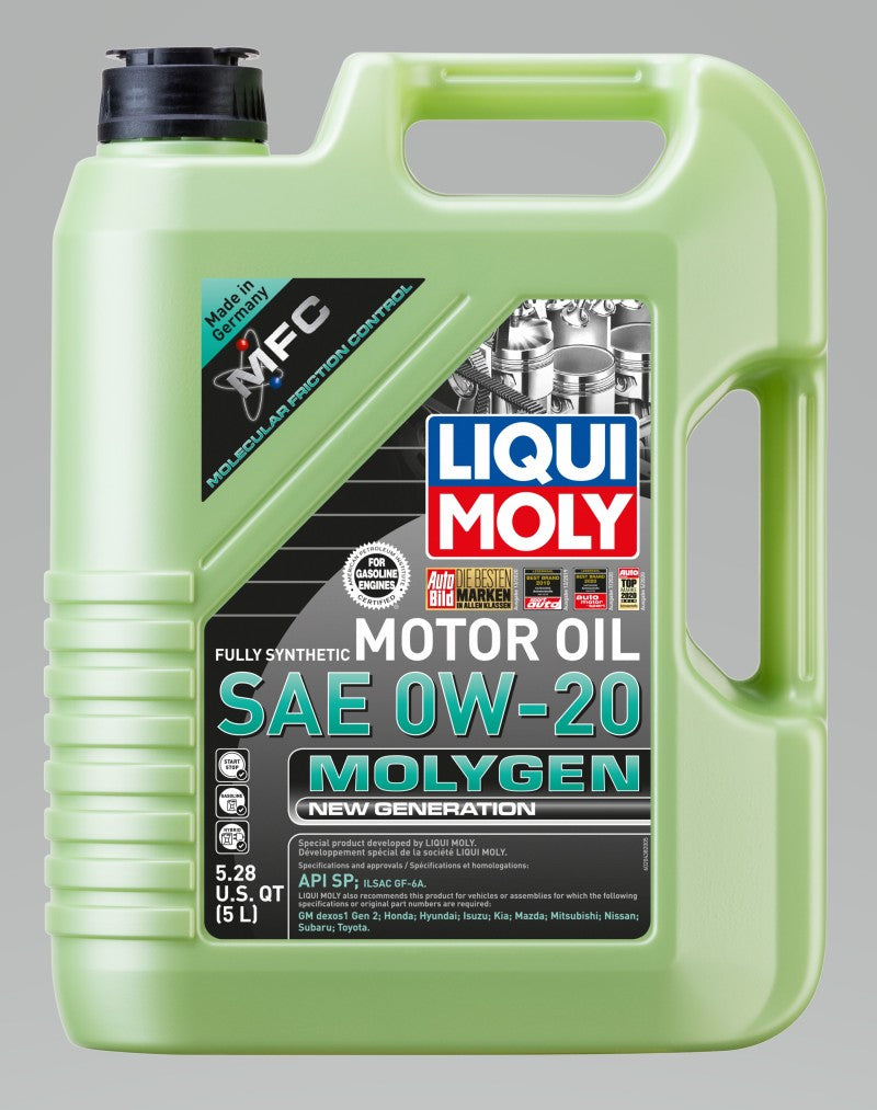 LIQUI MOLY 5L Molygen New Generation Motor Oil SAE 0W20 - GTR Auto