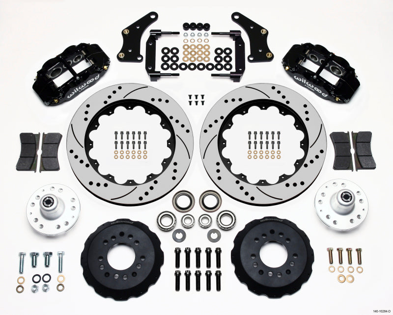 Wilwood Narrow Superlite 6R Front Hub Kit 14.00in Drilled Large GM 57-70 Drop Spindle - GTR Auto