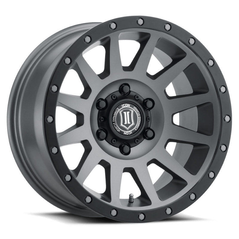ICON Compression 18x9 6x5.5 25mm Offset 6in BS 95.1mm Bore Titanium Wheel - GTR Auto