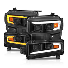 Load image into Gallery viewer, ANZO 19-22 Chevrolet Silverado 1500 LED Proj HL w/Lgt Bar SwBk Seq. Blk w/In. Light - Driver Side ON - GTR Auto