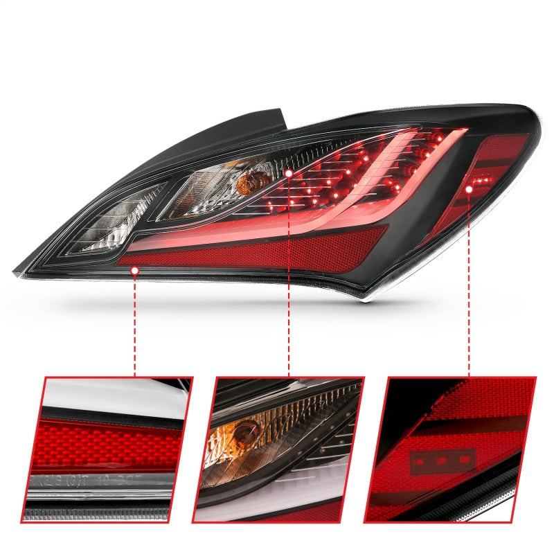 ANZO 10-13 Hyundai Genesis 2DR LED Taillights Smoke - GTR Auto