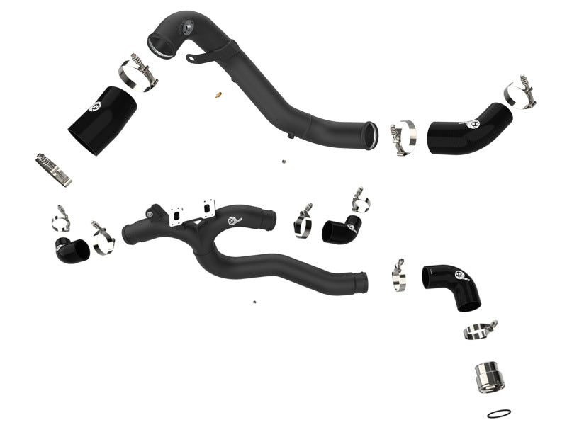 AFE 18-22 Kia Stinger V6-3.3L BladeRunner Alum Hot/Cold Charge Pipe Kit Black - GTR Auto