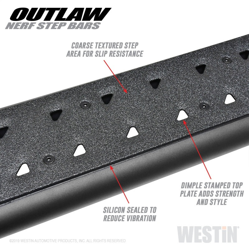 Westin 14-18 Chevrolet/GMC Silv/Seirra 1500 Double Cab Outlaw Nerf Step Bars - Textured Black - GTR Auto