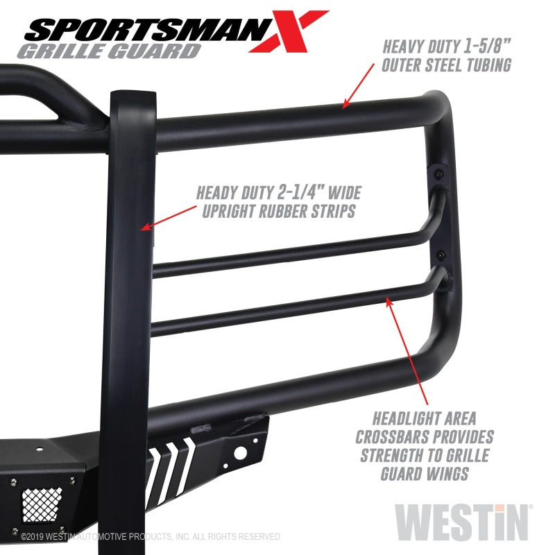 Westin 16-18 Chevy Silverado 1500 Sportsman X Grille Guard - Textured Black - GTR Auto