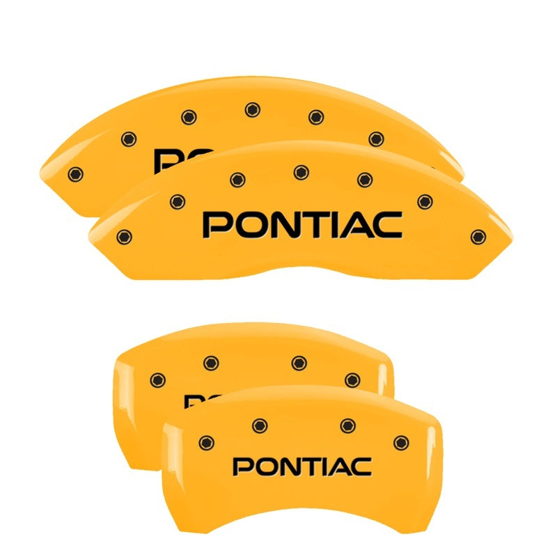 MGP 4 Caliper Covers Engraved Front & Rear Pontiac Yellow Finish Black Char 2007 Pontiac Solstice 18030SPOPYL