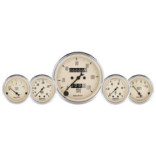 Load image into Gallery viewer, AutoMeter Gauge Kit 5 Pc. 3-1/8in. &amp; 2-1/16in. Mech. Speedo. Wtmp &amp; Oilp Antique Beige