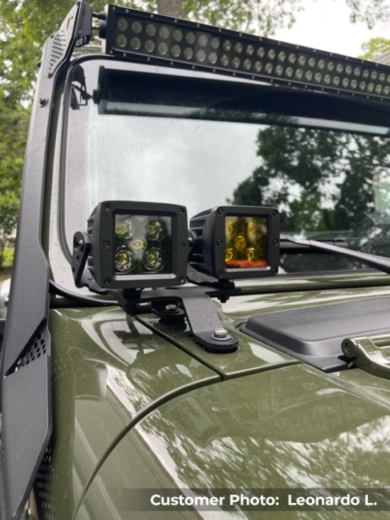 Go Rhino 18-20 Jeep Wrangler JL/JLU/Gladiator JT XE Windshield Light Bar Mount - 50in Single Row - GTR Auto
