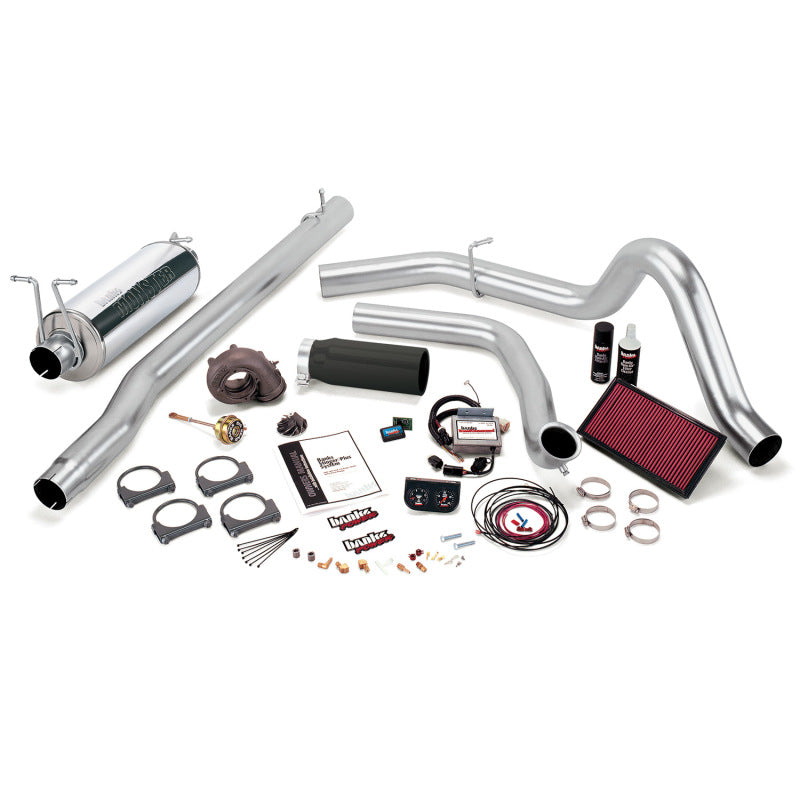 Banks Power 99 Ford 7.3L F250/350 Man Stinger-Plus System - SS Single Exhaust w/ Black Tip - GTR Auto