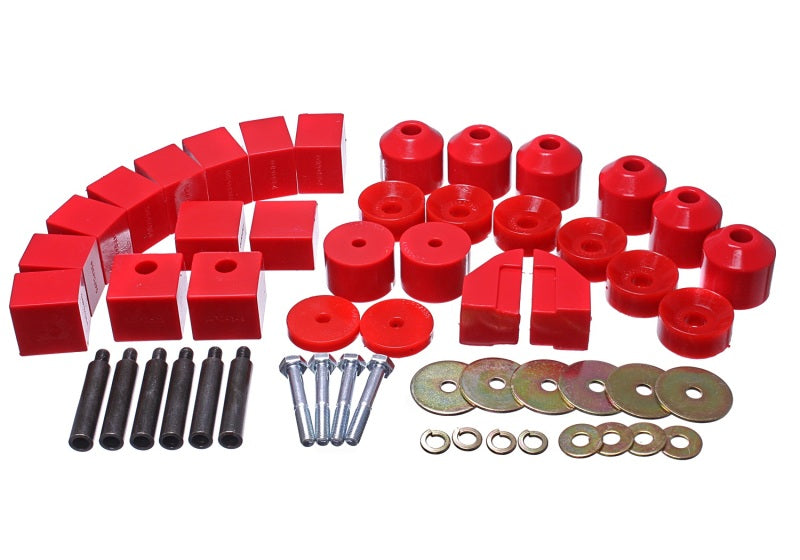 Energy Suspension 86-95 Suzuki Samurai Red 1in Lift Body Mount Set - GTR Auto